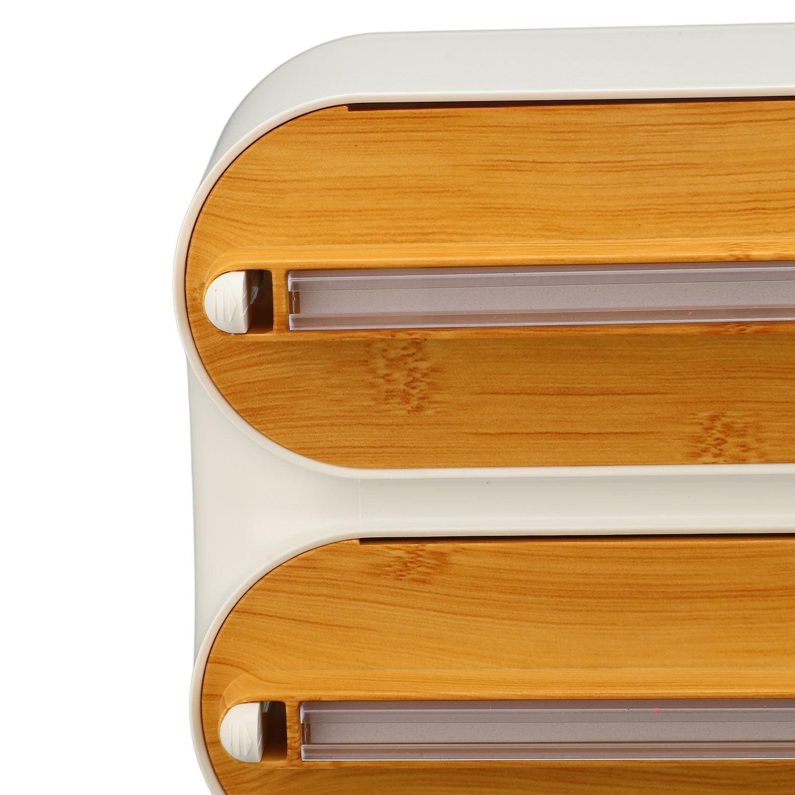 Organizador de Envolturas 3 en 1 con Cortador para Papel de Aluminio, Papel Encerado, Film Transparente, Cuchillas Deslizantes Ocultas, Imanes, Ideal para Almacenamiento en la Cocina