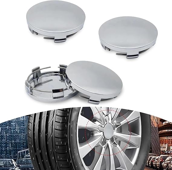 4PCS Car Wheel Center Cap for Audi A6 S6 2012-2025, Snap in Vehicle Rim Hub Caps Wheel Rim Covers Center Hubcaps Rustproof Dustproof Center Cap for Rims,(OD:68mm)(ID:62mm)