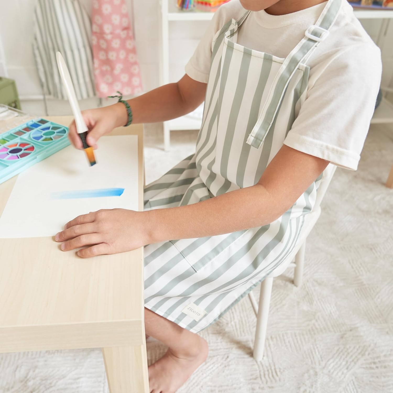 ZICOTO Kids Apron for Girls & Boys - Toddler Apron with Pocket for Cooking, Baking & Crafts - Christmas Gift for Little Chef - Image 8