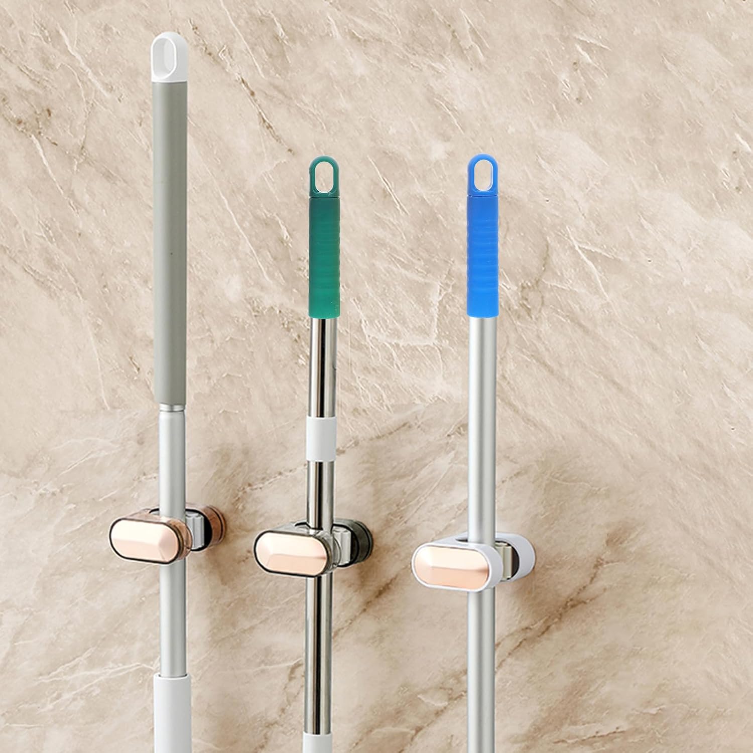 BETOOKY 4pcs Mop Handle End Caps and Replacement Grip Sleeves, Anti-Slip Broom and Mop Rod Covers with Hanging Hole, 25mm Diameter, Floor Cleaning Accessories for Household Use
