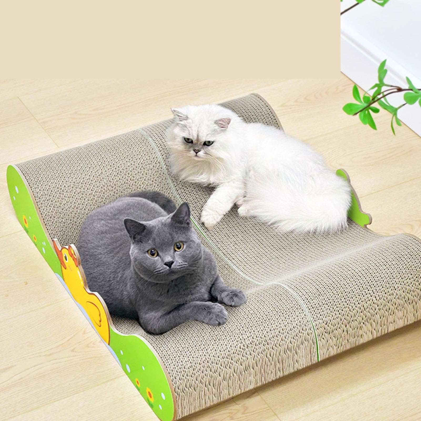 Cama rascadora para Gatos con Lindo diseño de Pato, Papel Corrugado para rascar, Tabla rascadora para Gatos cómoda y Transpirable para Gatos de Interior, Tabla de Densidad