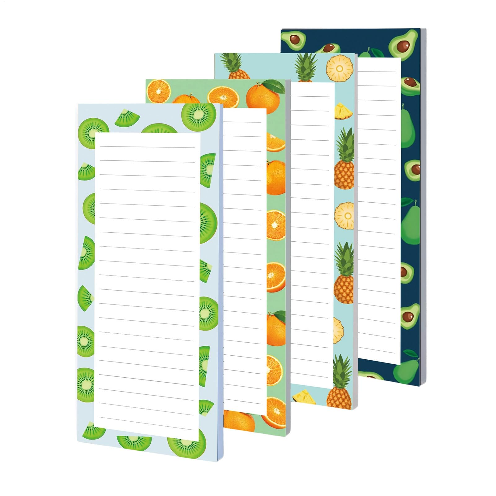 Blocs-notes adhésifs fruits mignons : lot de 4 carnets lignés pour le bureau - 8