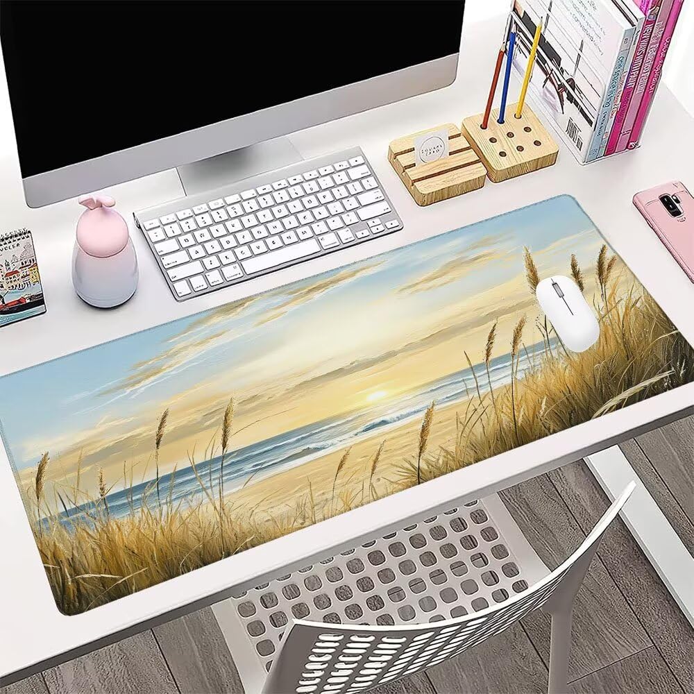 Alfombrilla de Mouse para Juegos, Giallo, XXL, Antideslizante, Impermeable, Diseño de Tramonto, Extendido, Grande, 1200x600x3mm, para PC, Laptop, Ufficio, Famiglia d-598