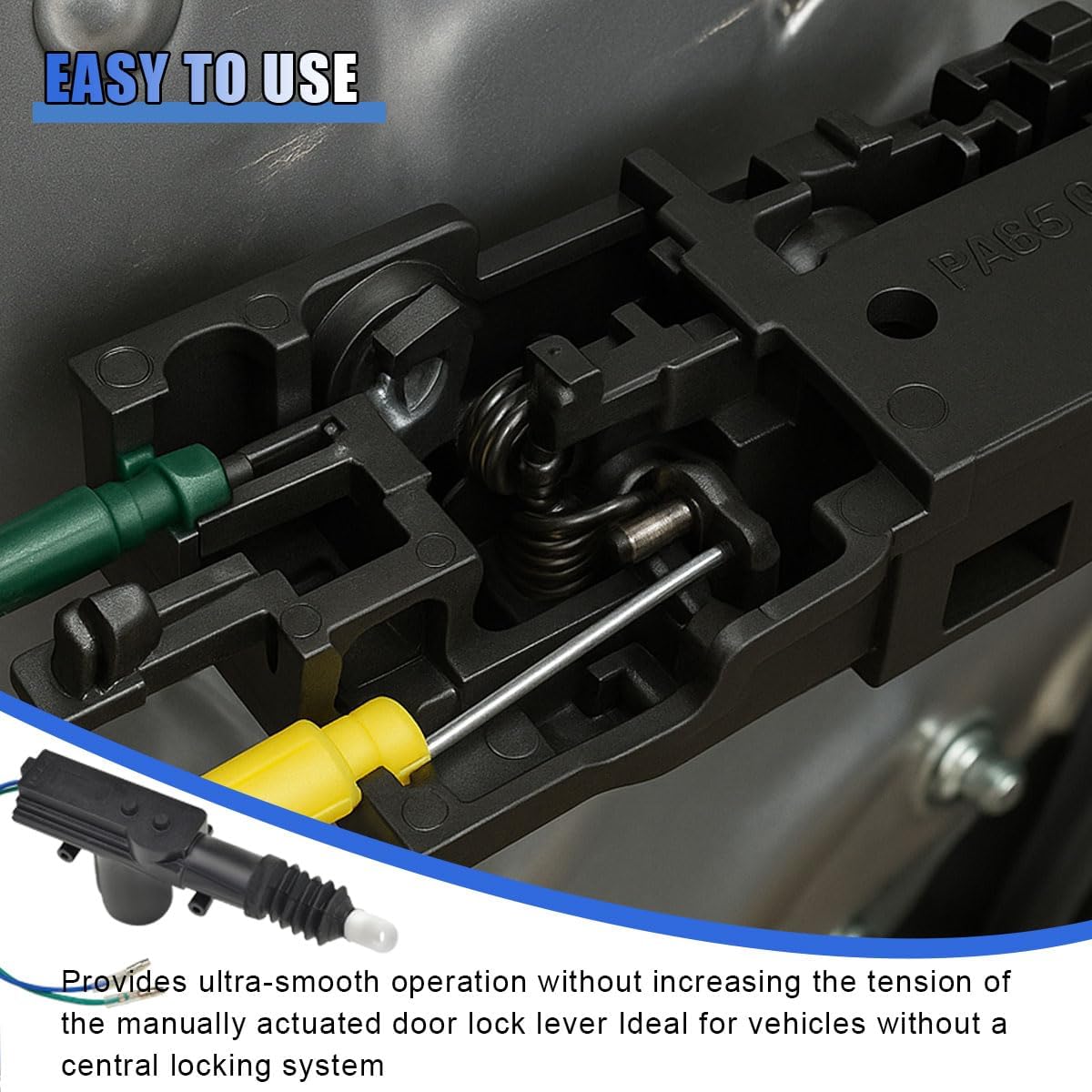 Car Power Door Lock Kit, Universal Heavy Duty Car Power Door Lock Actuator 2-Wire 12-Volt Motor for Most Automotive Central Locking System (4PCS)