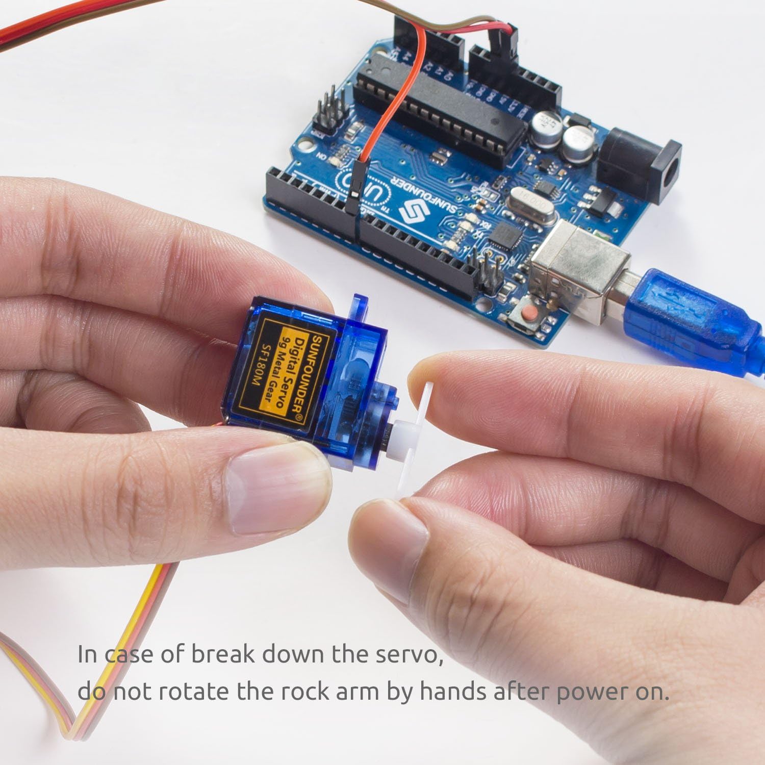 SunFounder 9g Metal Servo Gear RC Robot SF180M Digital Half Metal Semi-Metal Micro Servo Motor Helicopter Airplane Boat Robot Control 2pack