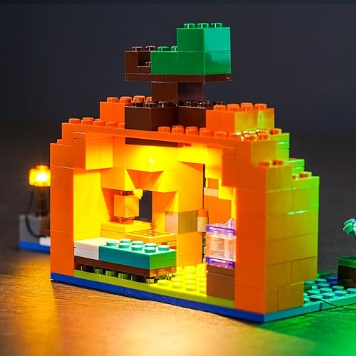 Miniatura 6 de Kit de luces LED compatible con Lego Minecraft The Pumpkin Farm 21248, accesorios de iluminación para bricolaje, compatibles con Lego Minecraft
