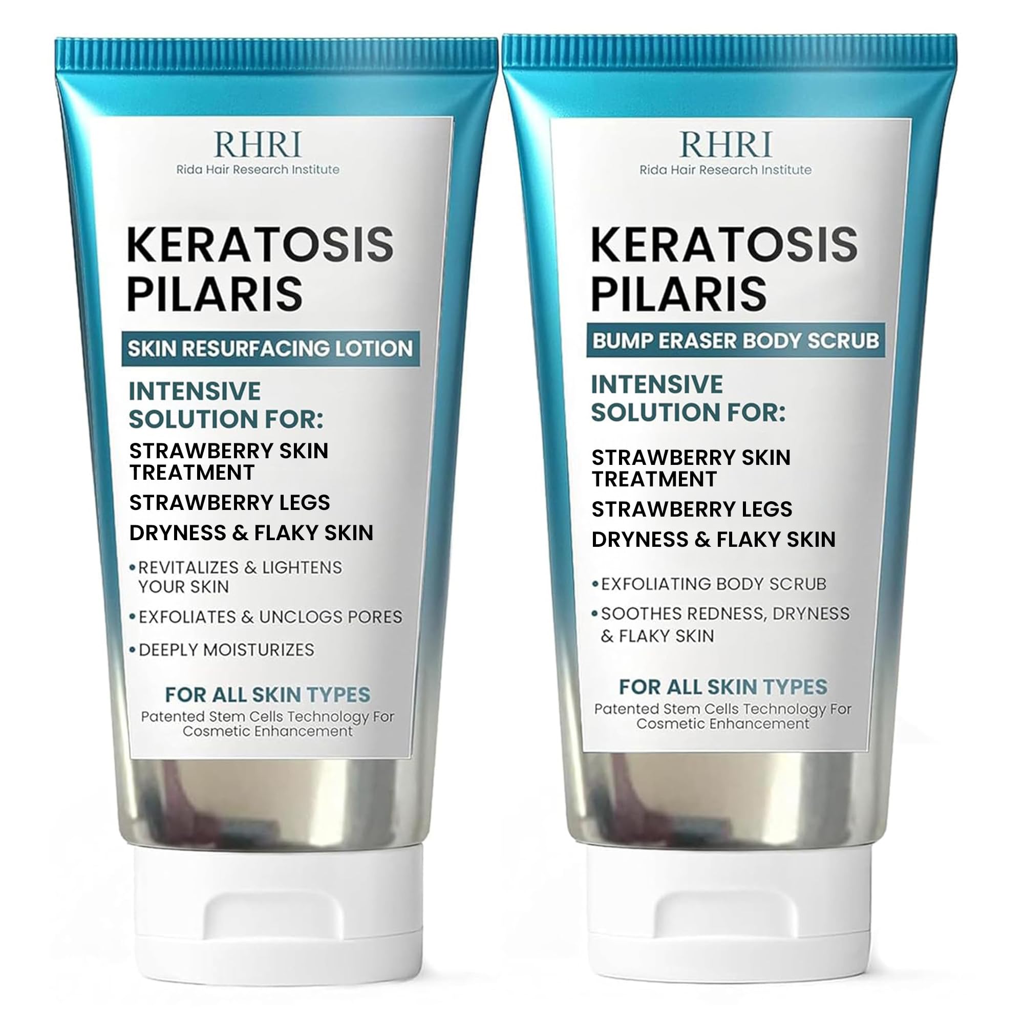 Rida Hair Research Institute Zestaw do szorowania ciała KP Bump Eraser + Keratosis Pilaris pielęgnacja nóg truskawka dla kobiet