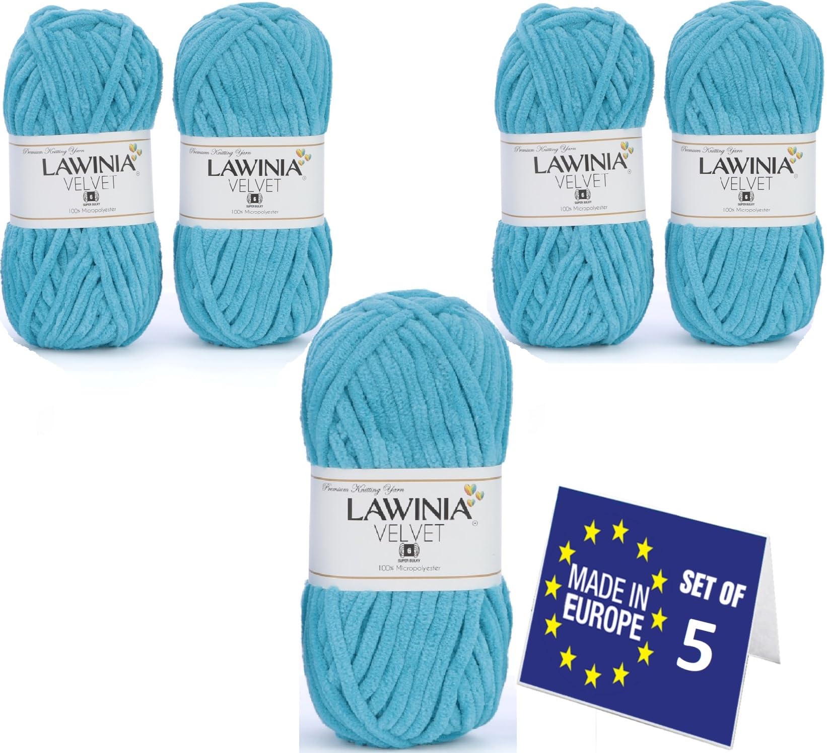 LAWINIA Premium Soft Chenille Yarn Chunky for Knitting Thick Velvet Yarn, Does NOT SHED, Plush Crochet Chunky Wool