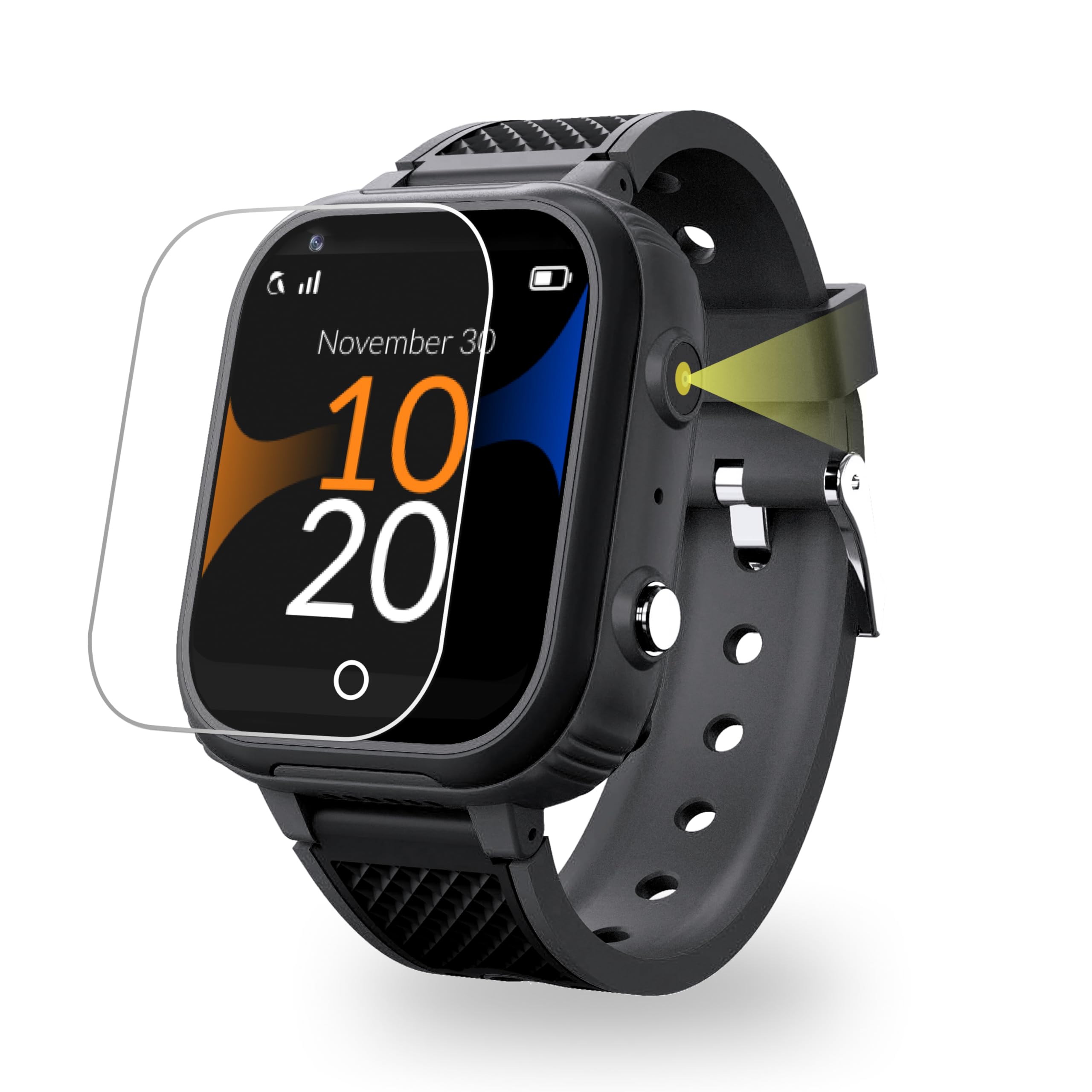 Robin Watch K1 – 4G GPS Phone Watch for Children | Secure Calls, Chat, SOS, Class Mode, 2-3 Day Battery, Flashlight, Pedometer, Robin Family App, No Games or Social Media (No SIM, Black)