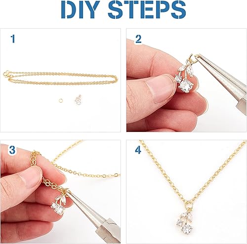 Miniatura 4 de Beebeecraft 10 dijes de cereza transparente con circonita cúbica en forma de fruta, colgantes chapados en latón con circonita cúbica, plata y oro