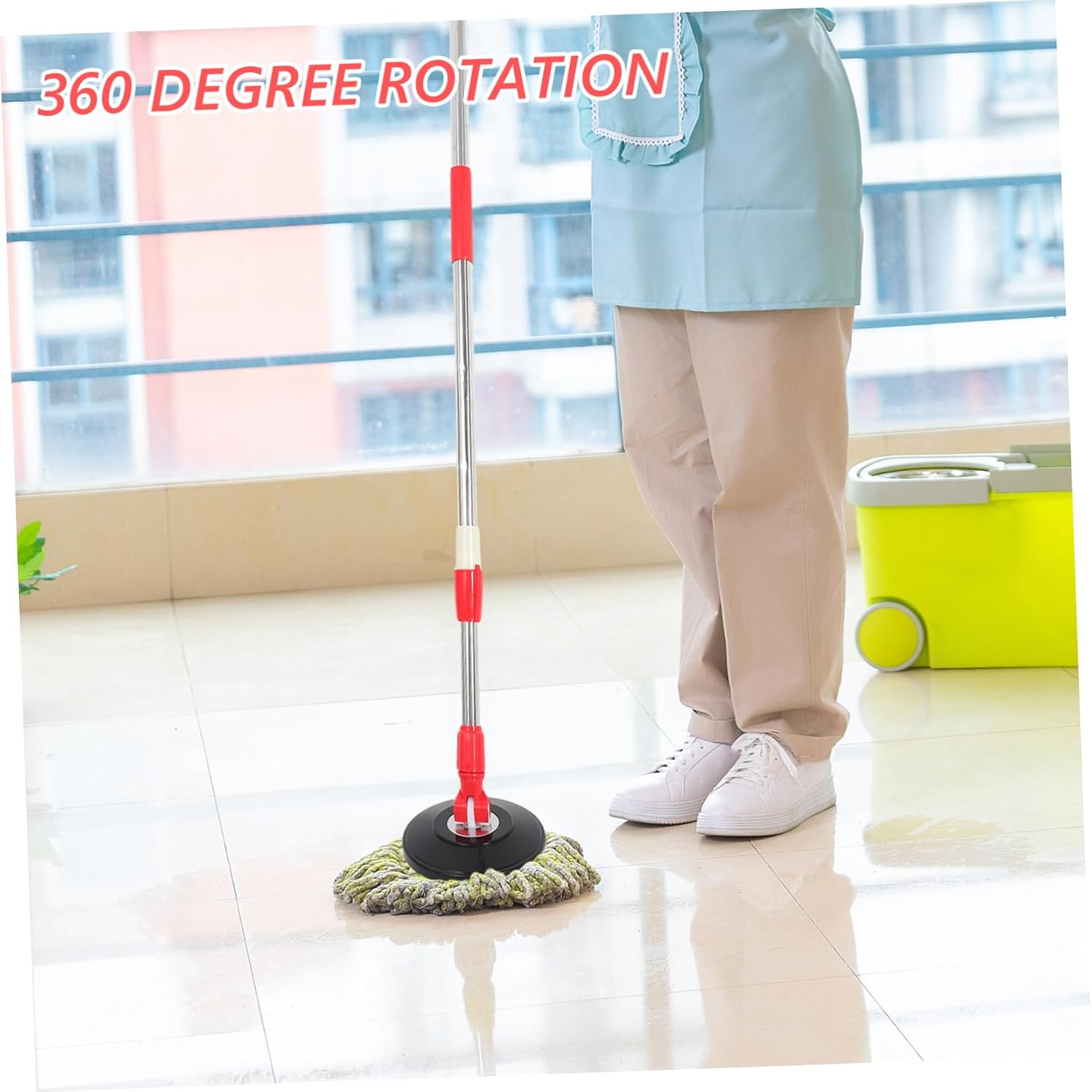 Stainless Steel Mop Handle Rotating Mop Pole Accessory Commercial Replacement