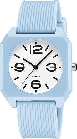 findtime Analogue Womens Watches Unisex Quartz 5ATM Waterproof Big Arabic Numerals Easy Read Minimalist Watches for Ladies Simple Casual Design Silicone Strap