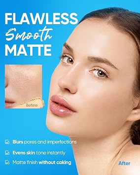 SKINTIFIC Velvet Matte Cushion Foundation Blue #01 Vanilla| Full Coverage,12H Oil Control,Waterproof & Ultra Cover Powder Foundation, Full Coverage Matte Finish