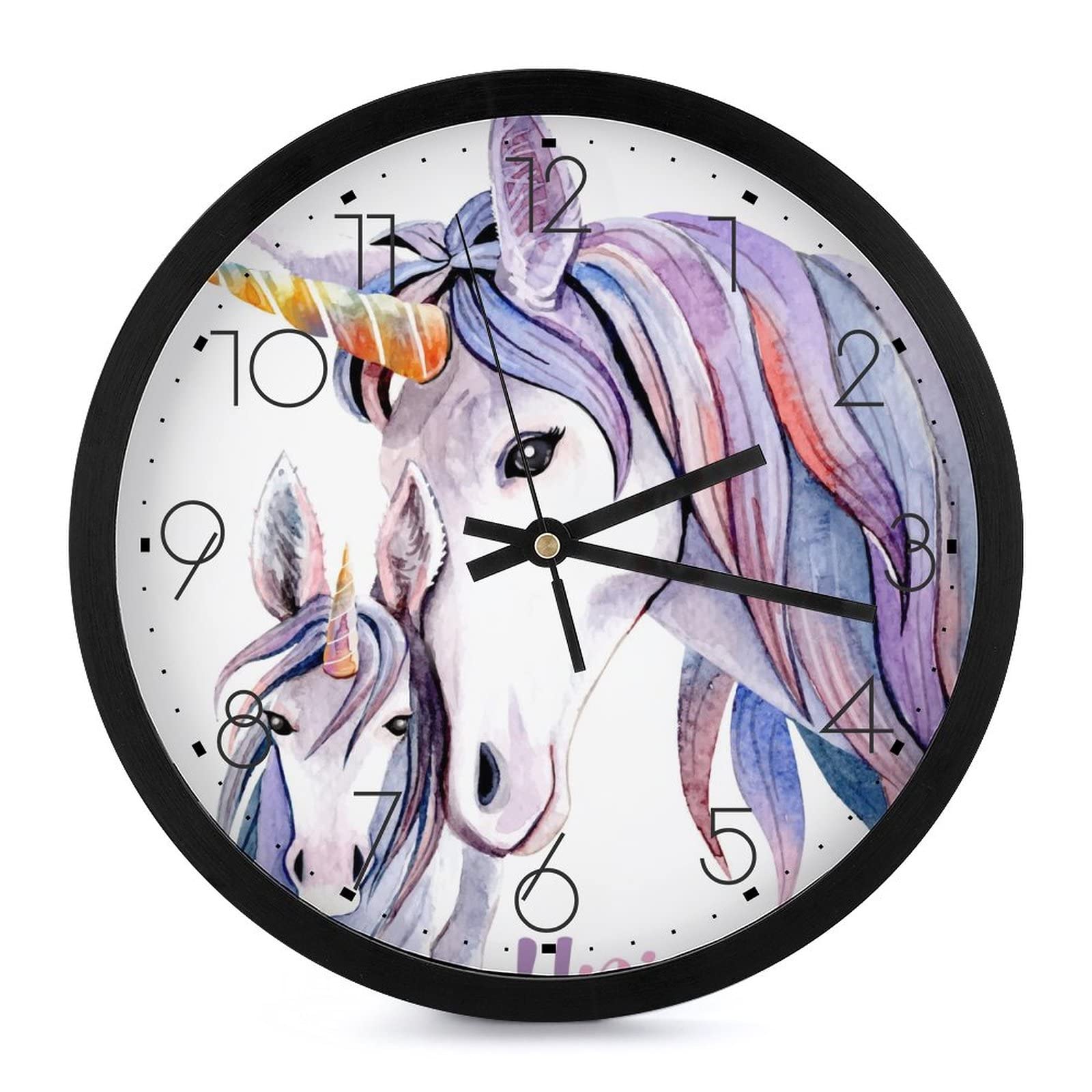 Horloge murale licorne à grands chiffres, cadeau deco chambre fille
