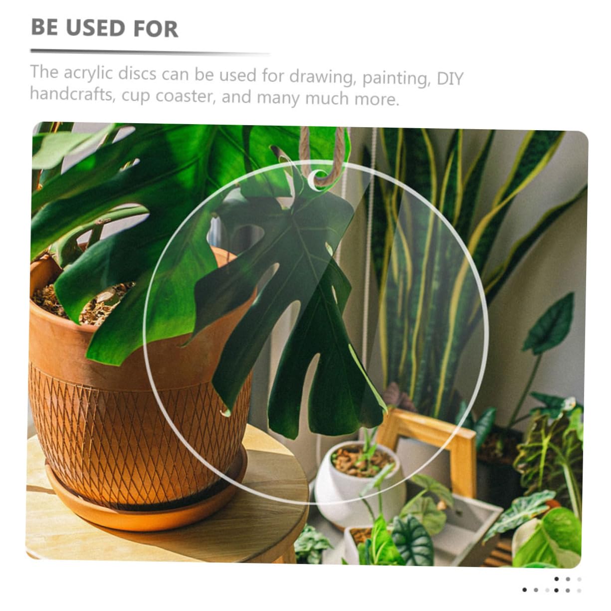 OSALADI 8pcs Clear Round Acrylic Discs with Holes Multi Function Acrylic Plates for DIY Crafts and Artwork Projects