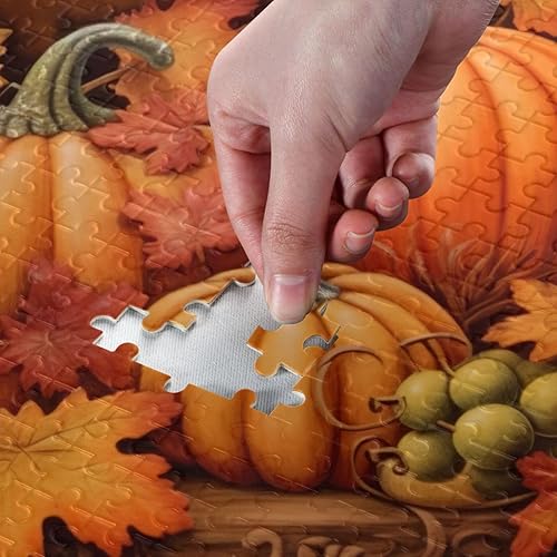 Miniatura 4 de Pumpkin Fall Jigsaw Puzzles 500 Pieces for Adults,Learning Educational Puzzles,Difficult and Challenge Families Toys with Mesh Storage Bag 2011860