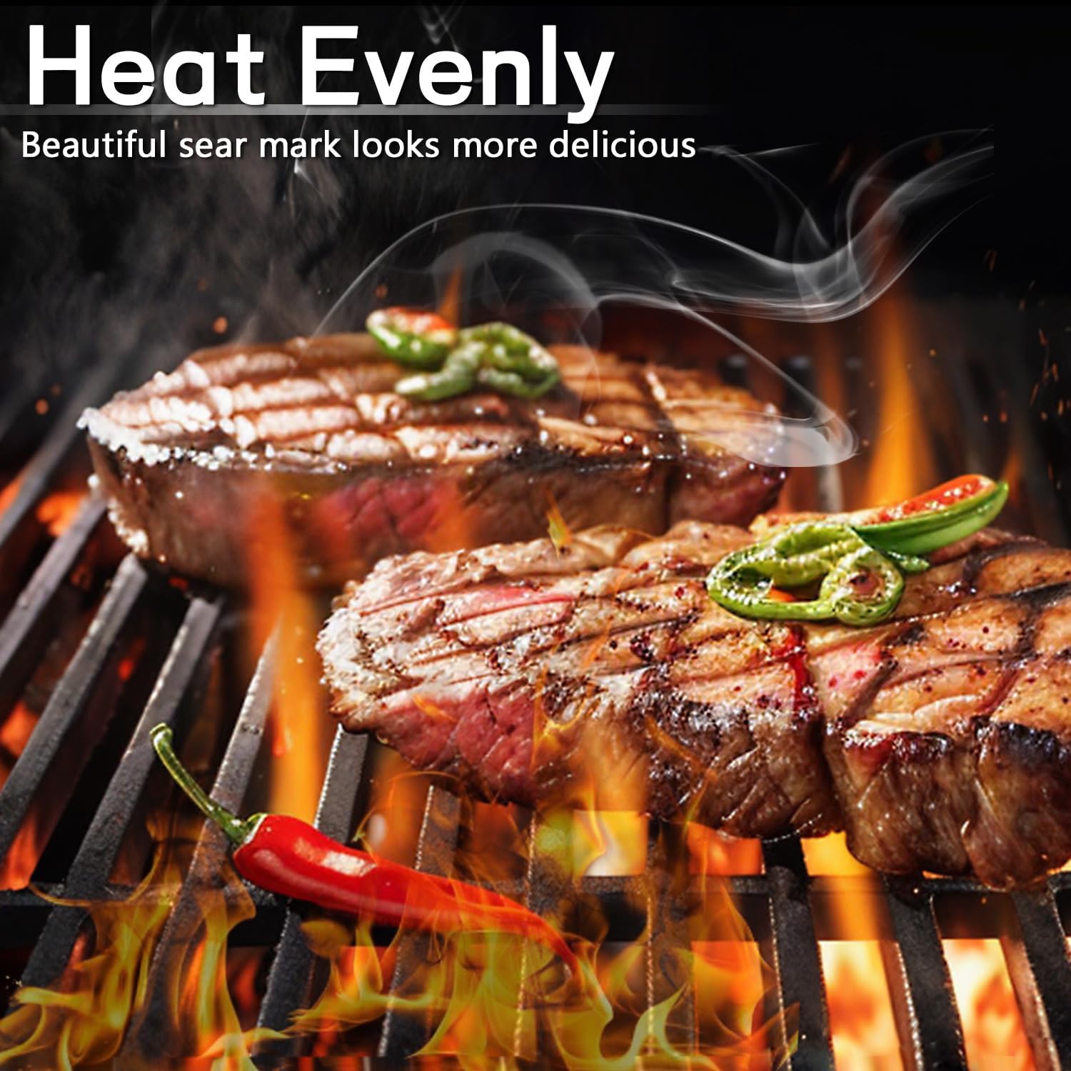 Grill Replacement Parts for Charbroil Performance 4 Burner 463242716,466242715,463242715,466242815,G533-0009-W1,G541-0016-W2 Cast Iron Tru Infrared Grill Grates,17x 9 1/2, 3-Pack