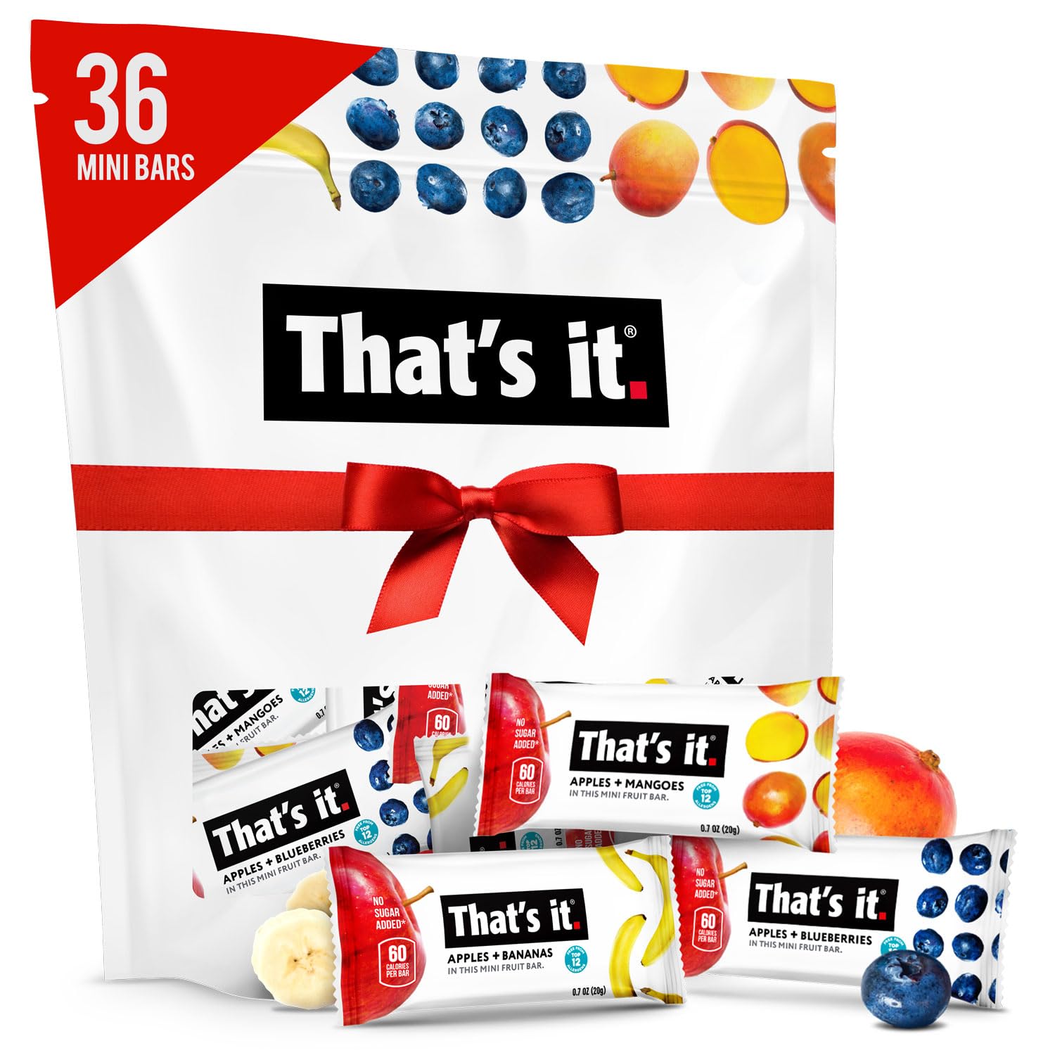 That's it. Mini Fruit Bars, No Sugar Added, Vegan, Gluten Free 12 Count (Pack of 3)