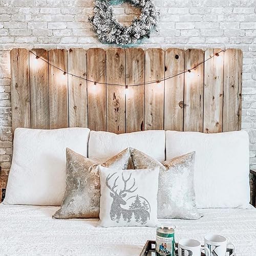 Miniatura 3 de PANDICORN Juego de 4 fundas de almohada de Navidad de 18 x 18 pulgadas, diseño de árbol de Navidad, reno, copo de nieve, invierno, para decoración