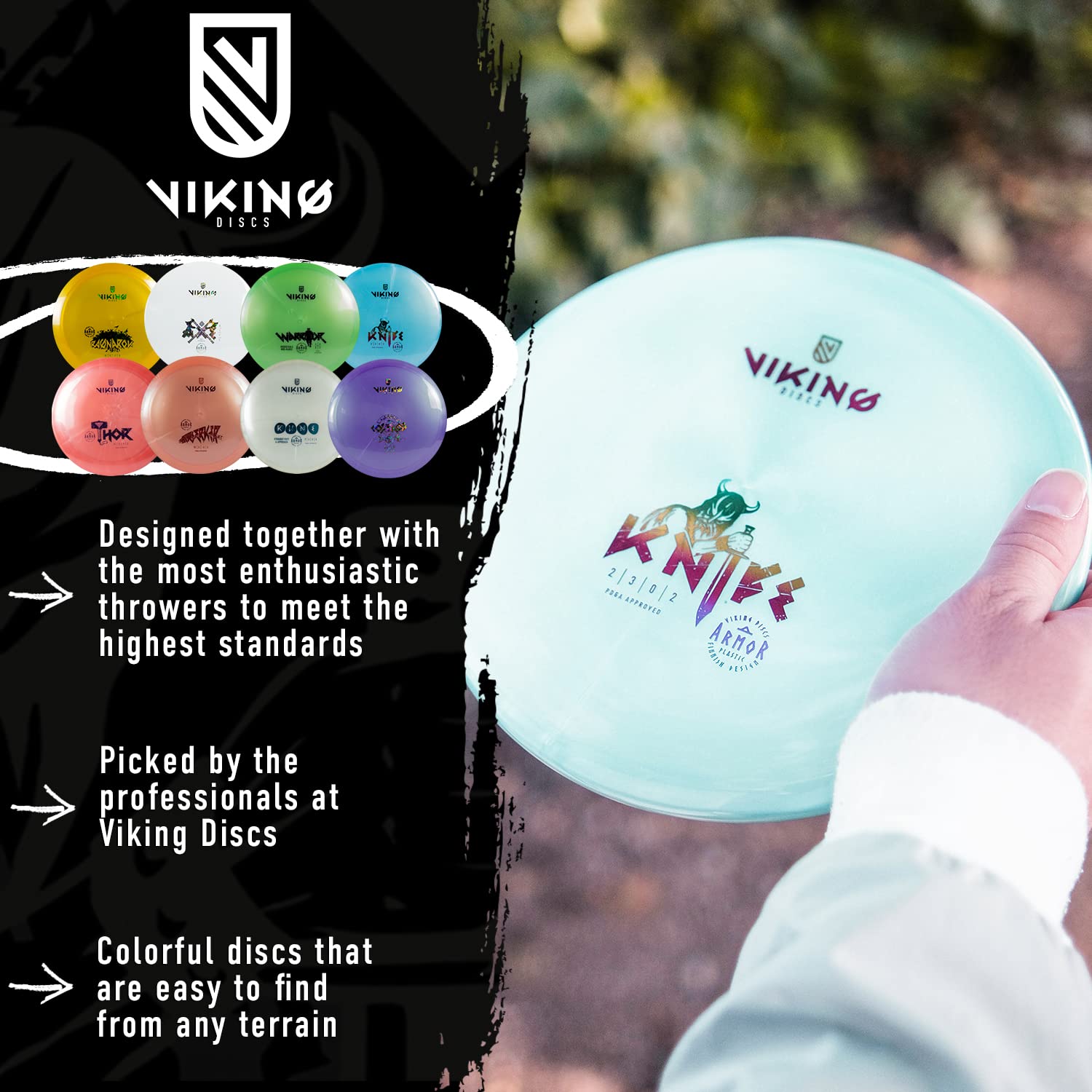 Viking Discs Armor Disc Golf Set – 8 Dischi Frisbee per Ogni Distanza, omologati PDGA, Putter Driver