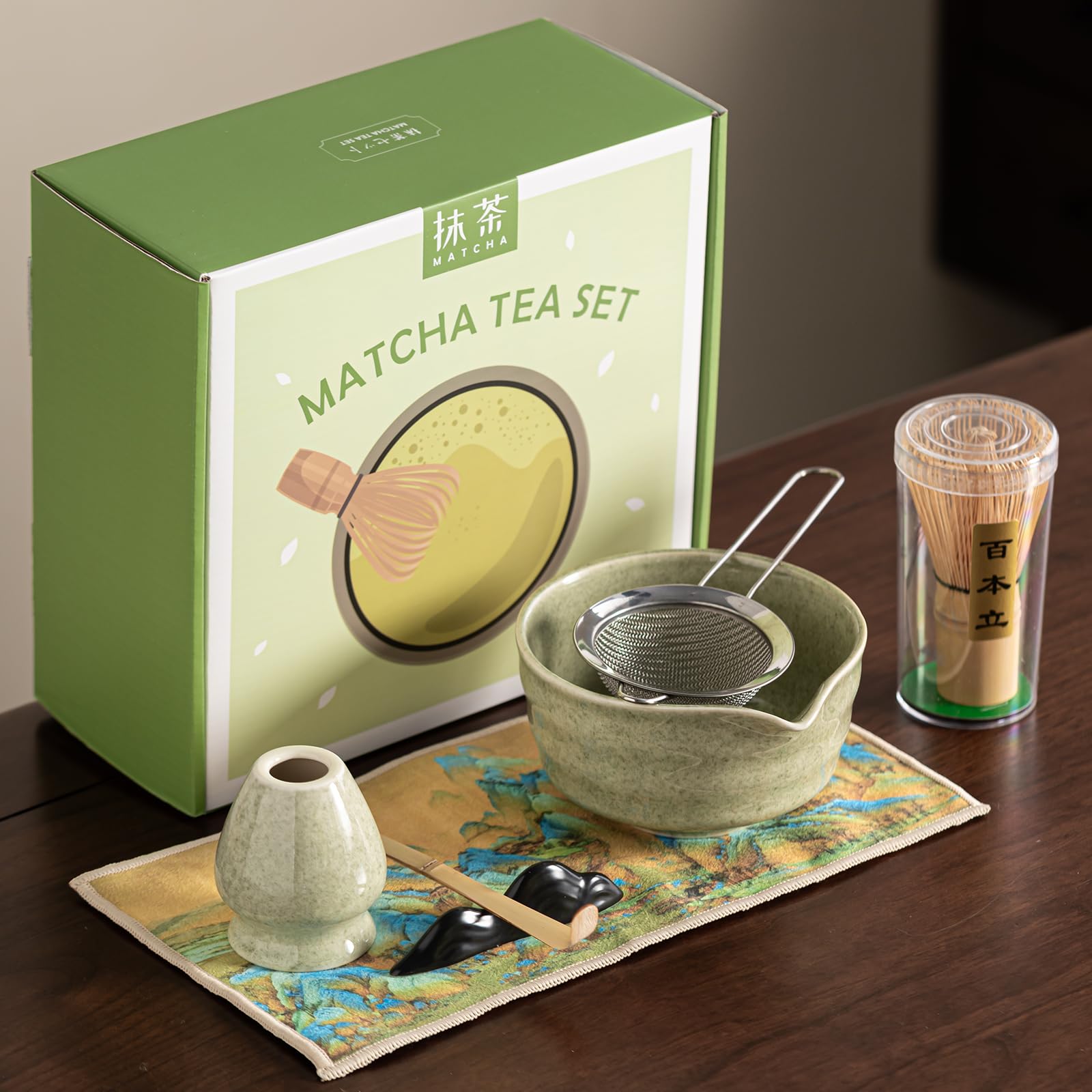 Matcha Kit Starter Set Mokka Grün