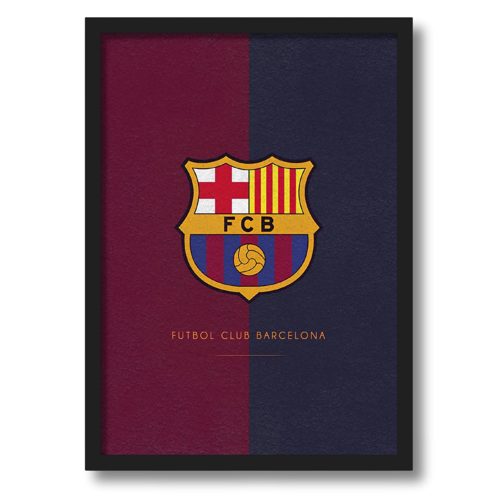 ArtAction FC Barcelona Wall Frame Poster | A4 Framed Club Logo Art for Bedroom & Living Room Décor | Barça Crest Minimalistic Wall Frame | Gift for Men, Boys & Football Fans