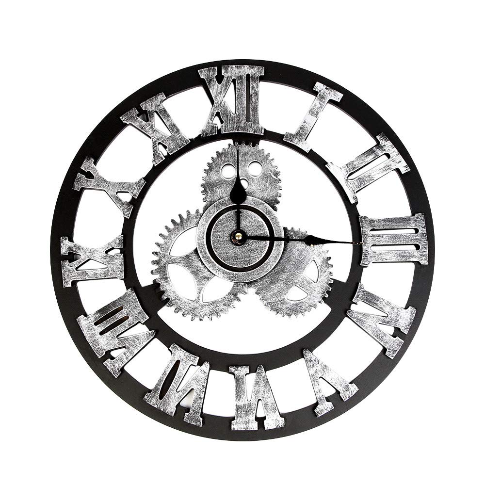 Reloj De Pared Estilo Industrial Grande Reloj Retro Steampunk Europeo Gear Wall Decoración para El Hogar
