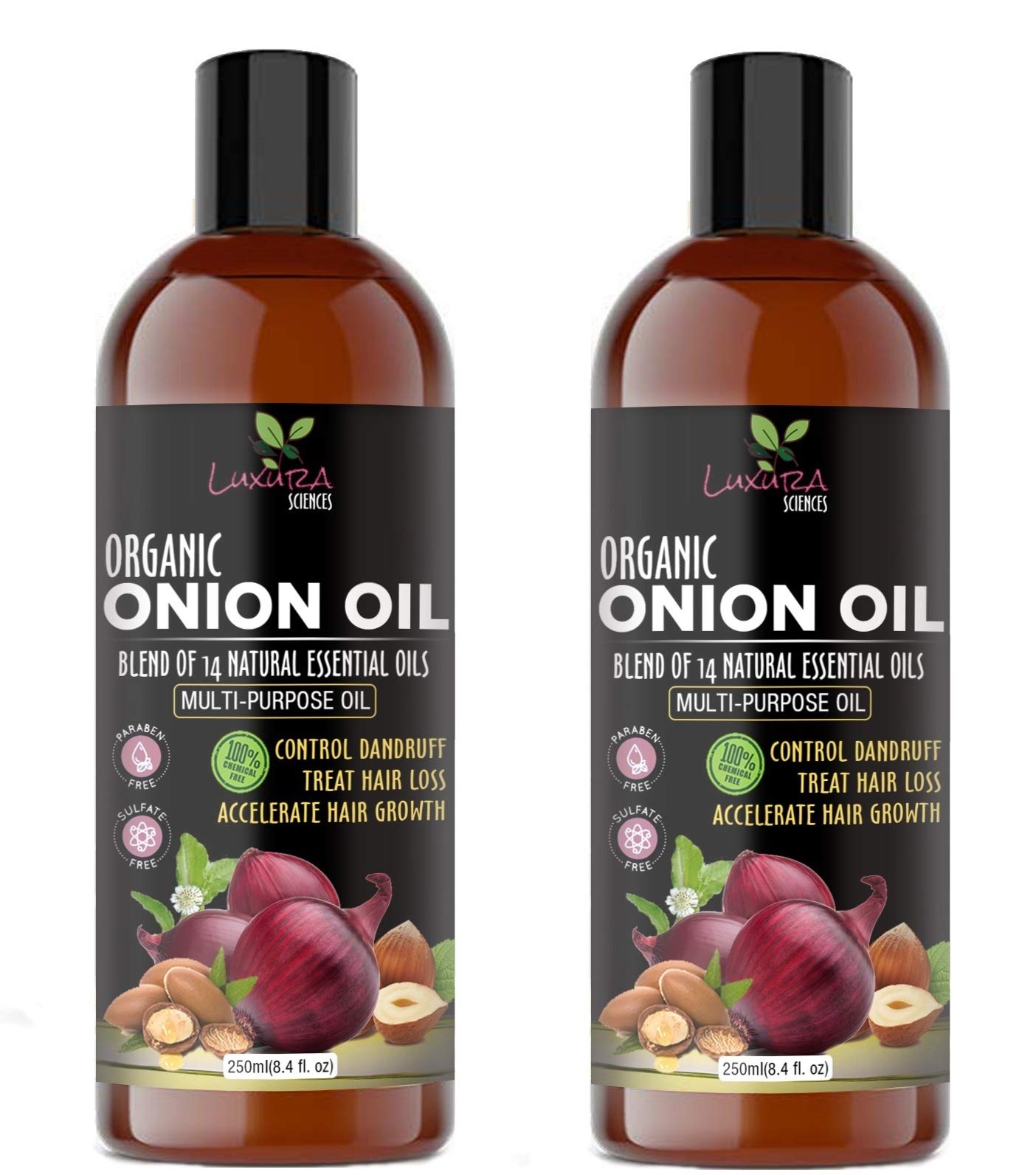 Luxura Sciences Onion Hair Oil For Hair Growth 500 ML(250ML*2) with 14