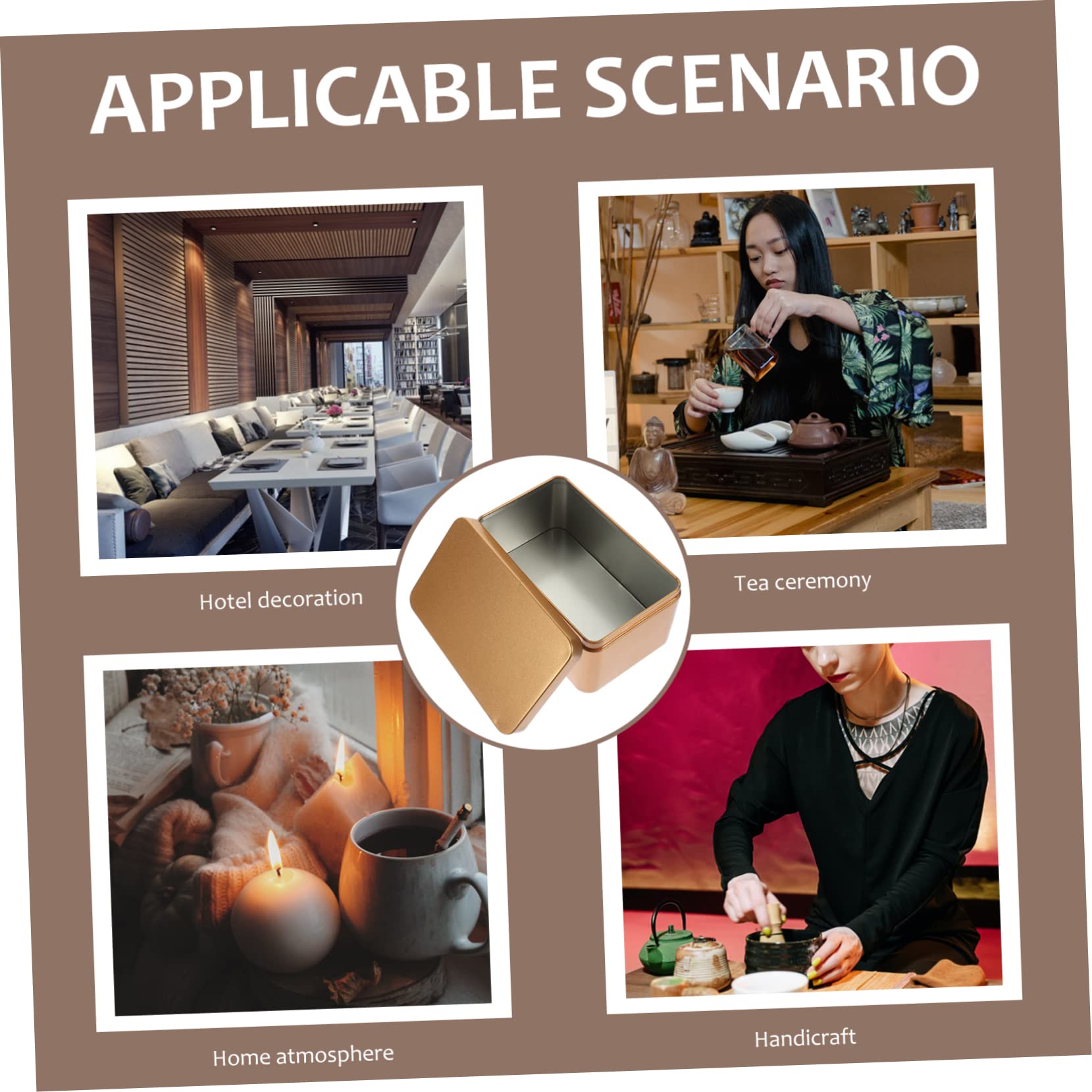 Ciieeo 2pcs Box Candies Organizer Box Mini Portable Tea Leaf Storage Tinplate Home Organizer Smooth Edges Decorative