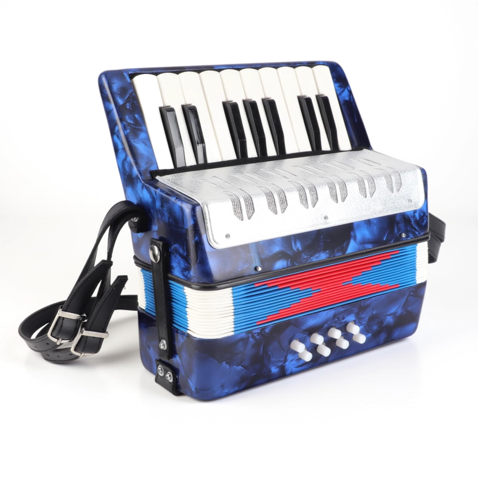 Fisarmonica a Piano 17 Tasti 8 Bassi Fisarmonica a Mano Insegnamento Formazione Coltivazione di Interessi Strumento Musicale per Bambini Studenti Principianti