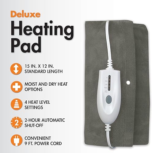 Miniatura 3 de TheraCare Almohadilla térmica | Terapia de calor húmedo y seco | 4 ajustes de calor | Alivio calmante de acción rápida para el dolor muscular y la