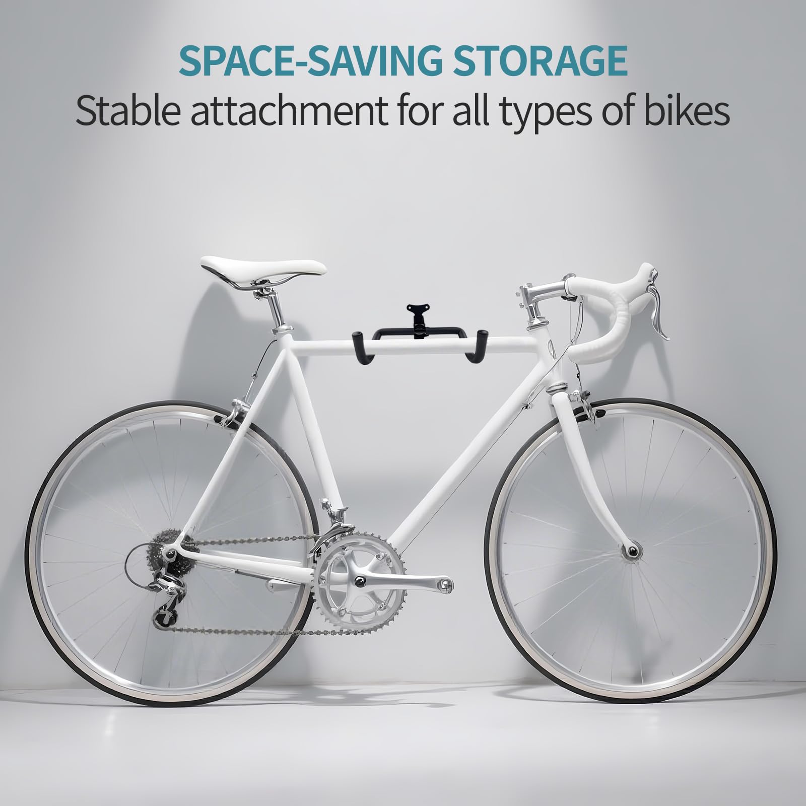 Soporte de Pared Para Bicicleta, Portabicicletas Plegable, Acolchado de Espuma EVA, Material Metálico, Angulo y Distancia de Pared Ajustables, Para Bicicleta de Montaña, de Carre