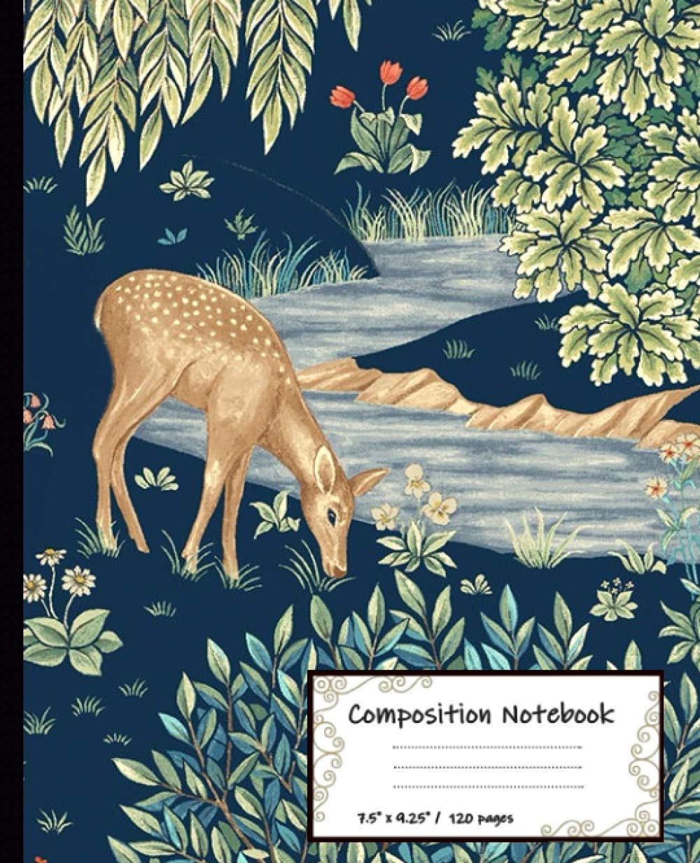 Composition Notebook: Vintage Botanical Animal Design - 7.5" x 9.25" in- Journal, Notebook, Diary 120 pages (College Ruled) (Vintage Flower Botanical ... Diary, Composition Book), (Anglais) Broché