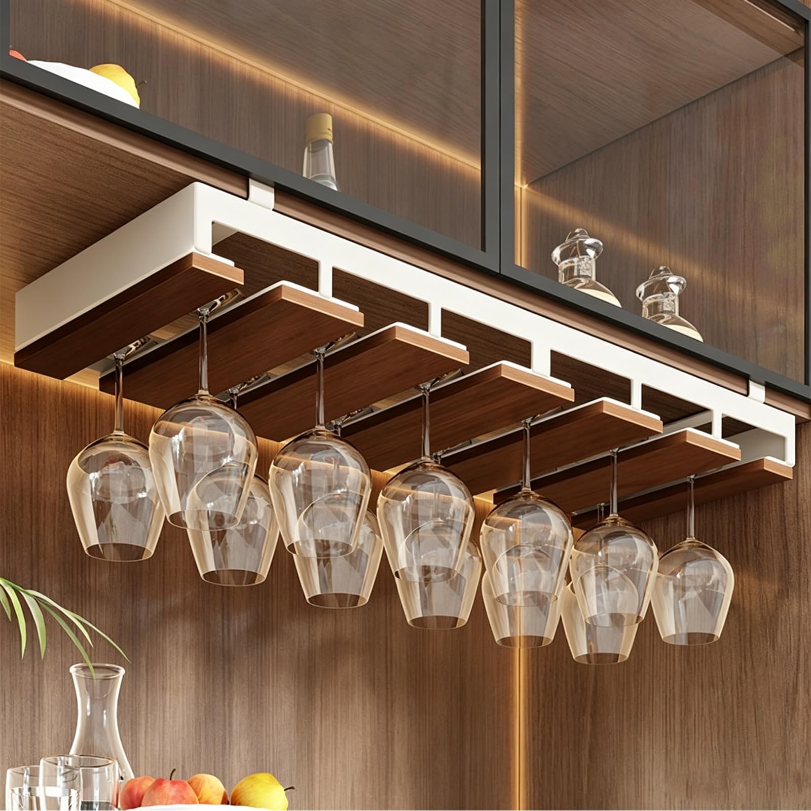 YXLLGS Under Cabinet Wine Glass Rack, Hanging Stemware Holder