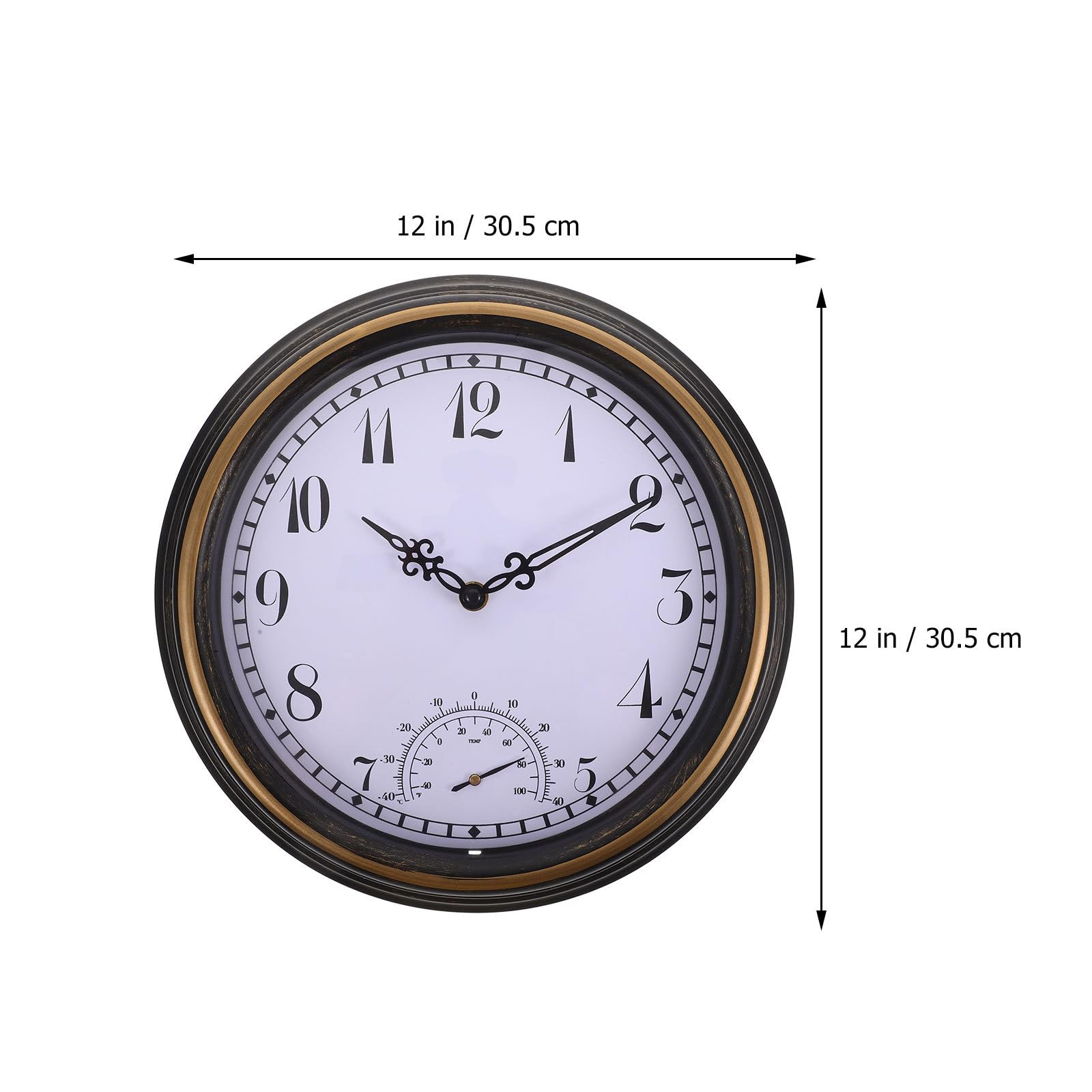 Operitacx Reloj Resistente al Agua de Pared con Termómetro Integrado, Diseño Creativo en Plástico Ligero para Decoración del Salón y Habitación Infantil