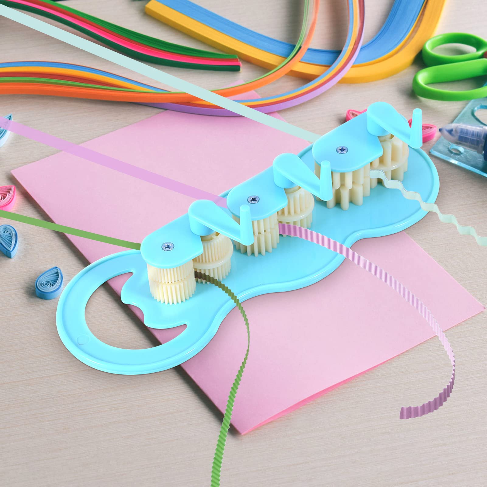 Paper Crimper Crimping Tool, Plastic Paper Quilling Crimper Machine Crimping Paper Craft Quilled Tool DIY Art Detachable Paper Crimper Art Creation Tools, Blue