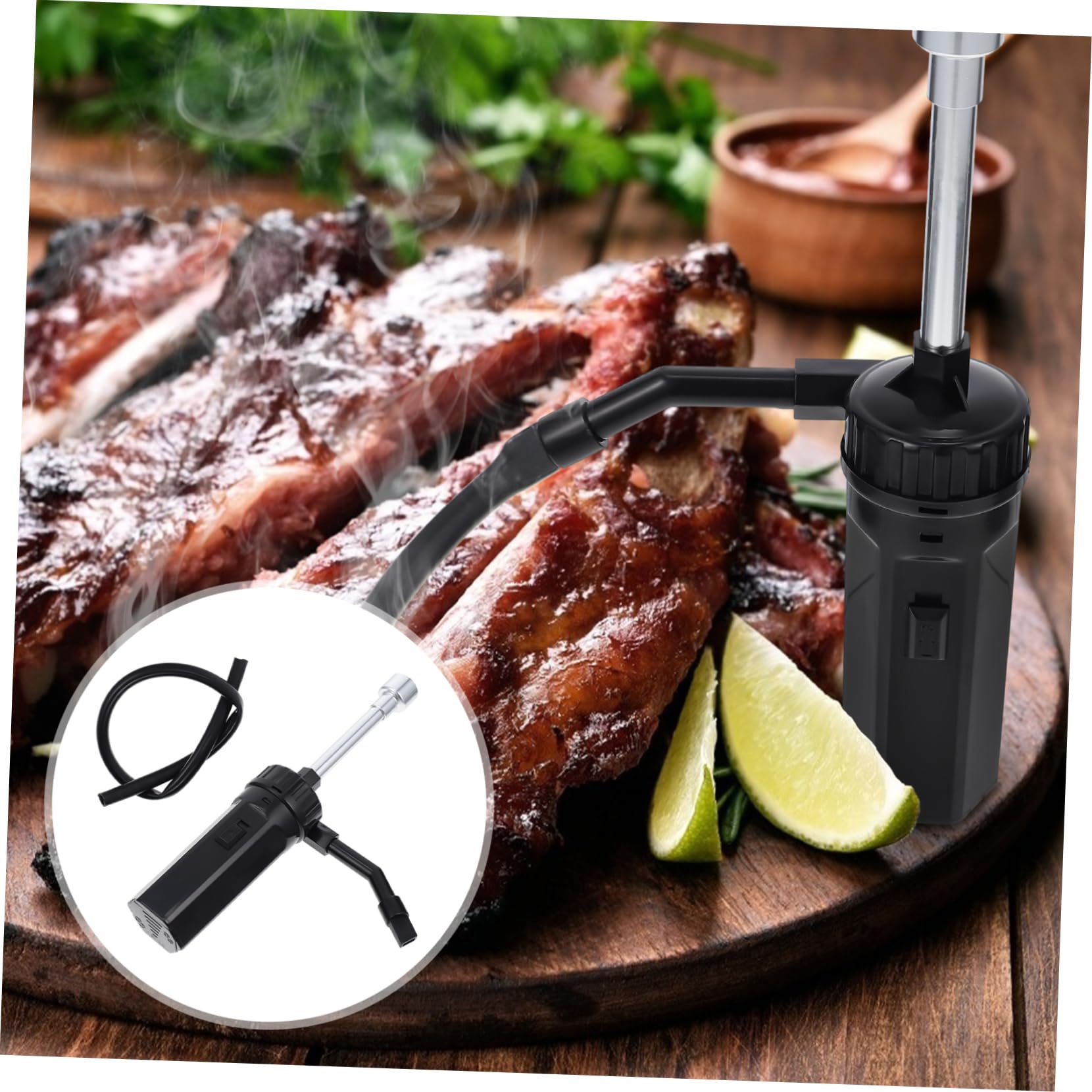 TOYANDONA Affumicatore per Alimenti Riutilizzabile, Portatile e Leggero, con Tubo di Estensione, per Ristorante e Casa, per Cucina Molecolare