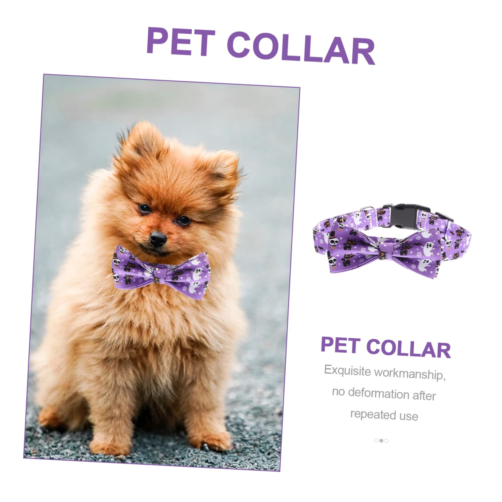 BESPORTBLE 4stücke Dekorativer Halloween Katzenhalsband Mit Abnehmbarem Schleifenmotiv Festliches Purpurfarbenes Design Für Ihre Katze Für Partys Und Besondere Anlässe