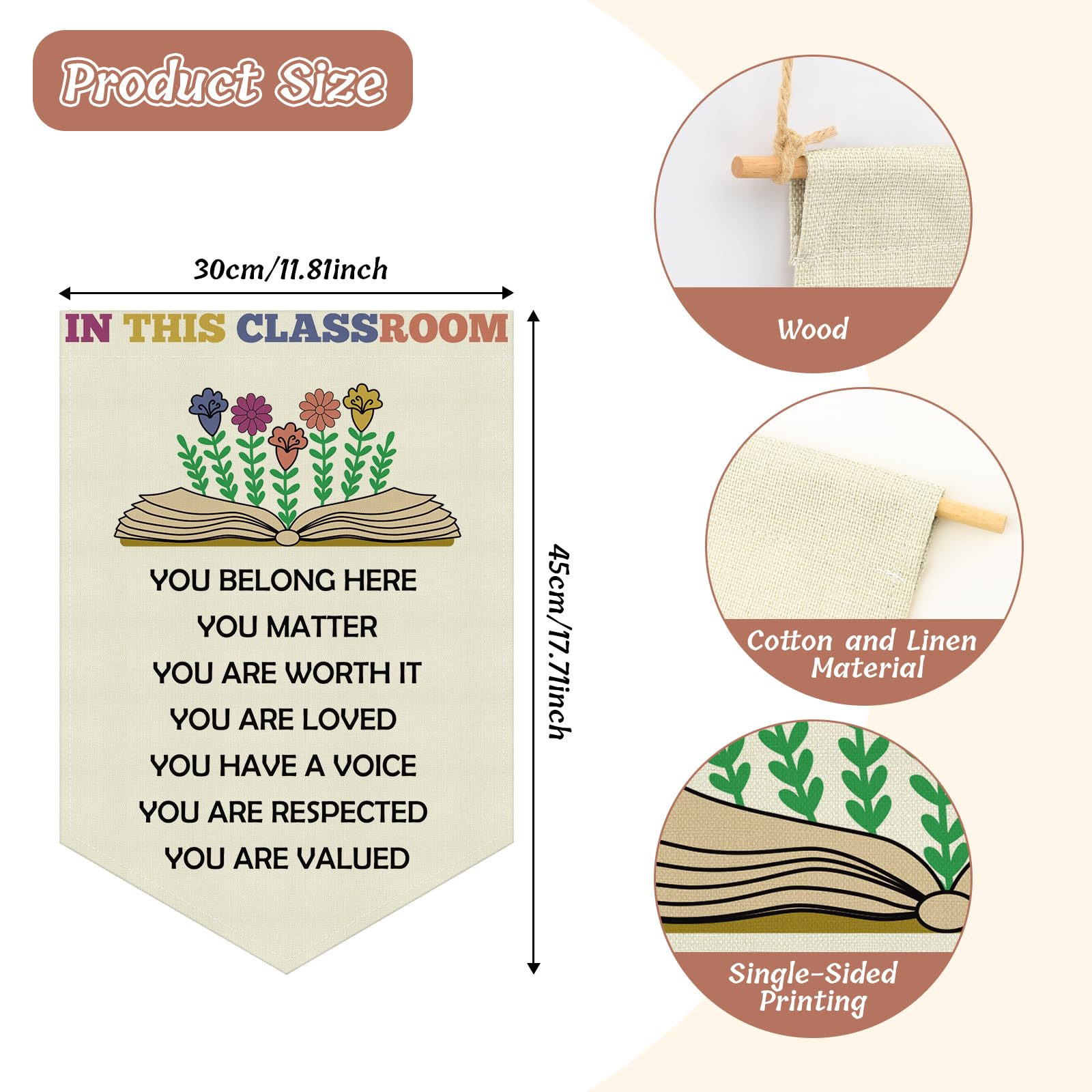 Inspirational Classroom Wall Decor Hanging Pennant Flag Banner inspirational wall decor for classroom Positive Quotes Gift for Nursery Playroom Game Room Front Door Kids Christmas Birthday Gift