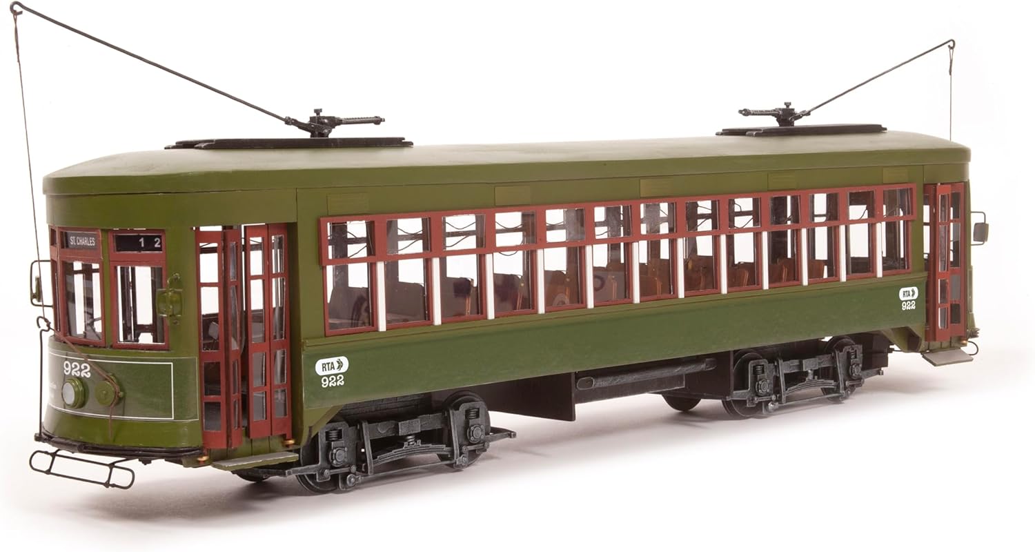 EarthMark OcCre New Orleans Streetcar Desire 1:24 Scale Wood and Metal Model Kit (Model Only - No Paint)
