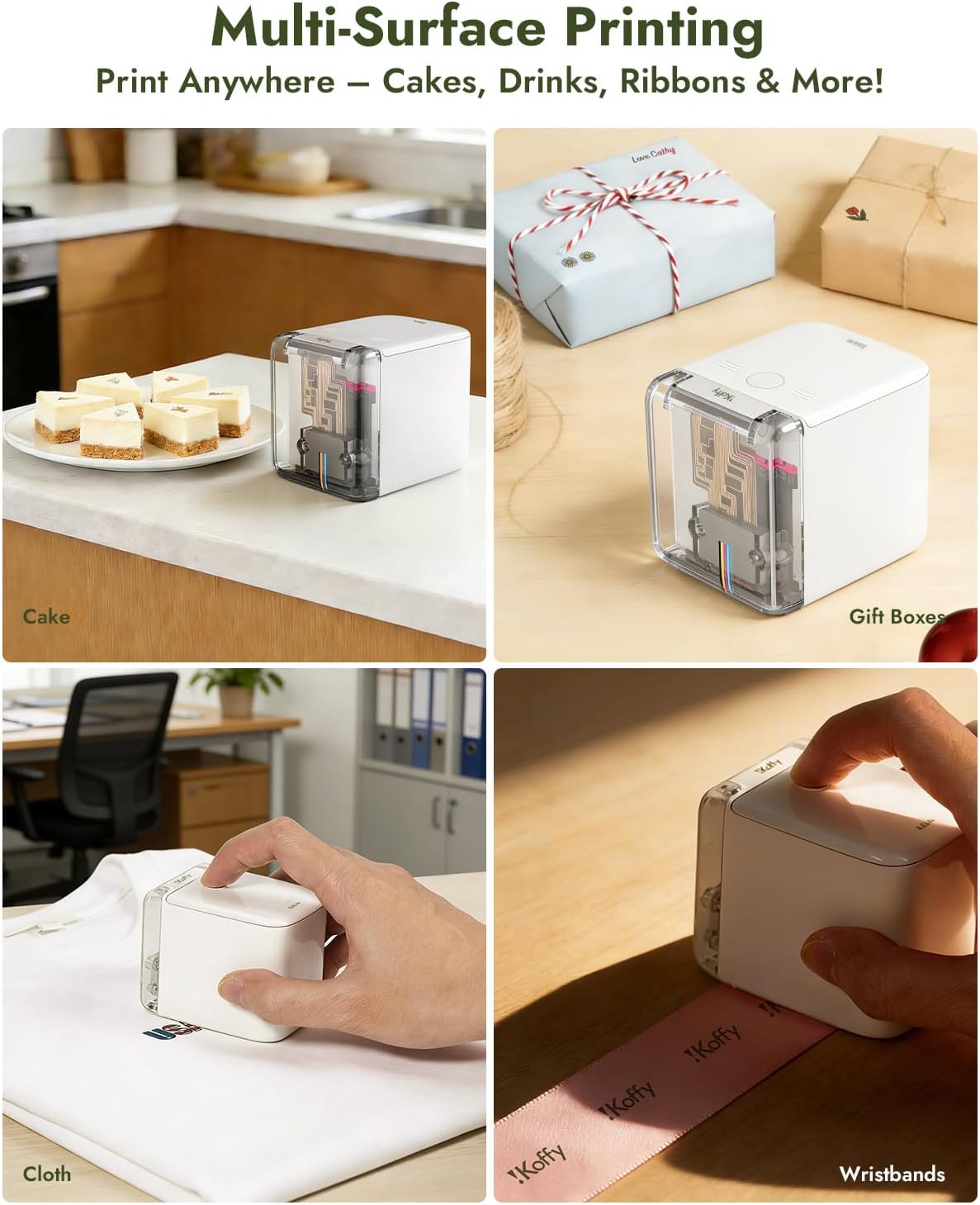 EdiLite, Compact AI-Powered Portable Color Food Printer, for Latte Art, Macaron Cookie DIY & Cake Decoration