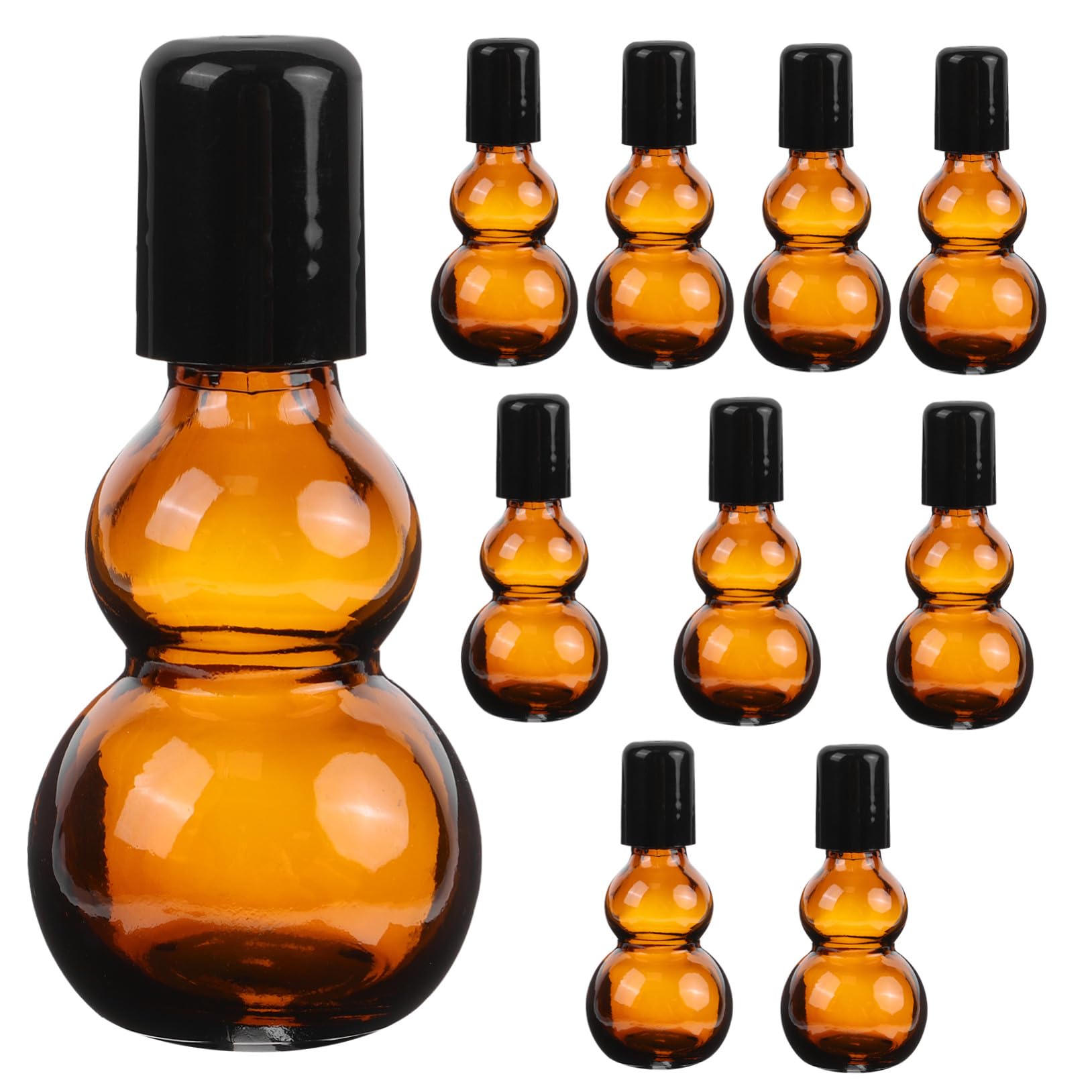 10 Stück Braune Glas Rollflaschen 30ml Wiederbefüllbare Aromatherapie Flaschen mit Roller Design für Zuhause und Büro