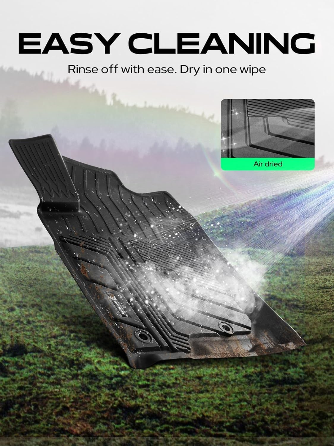 YHTAUTO Floor Mats Fit Lexus GX460 2010-2018, Toyota Land Cruiser Prado J150 2010-2020, TPE All Weather Car Mats Waterproof Anti-Slip Odorless Floor Liner, Front & 2nd Row Liner Set of 4 - Image 8