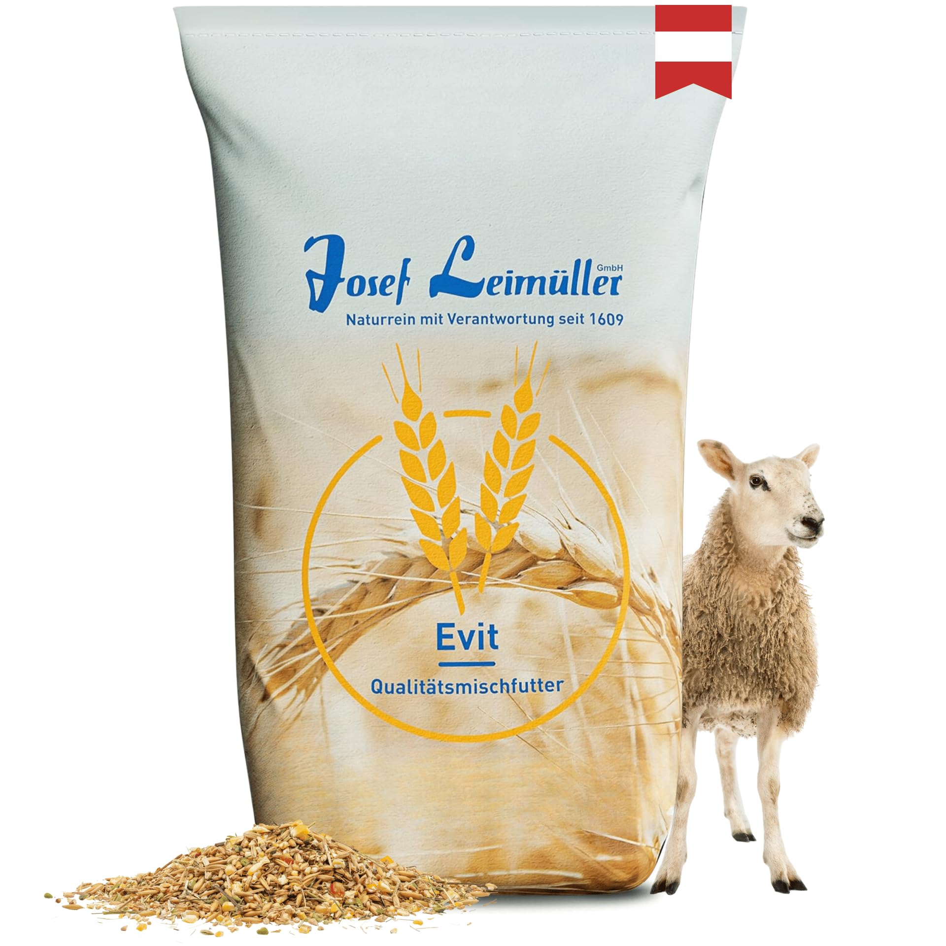 Leimüller Mangime muesli per pecore, Capre e agnelli 20 kg - 100% naturale, Senza OGM, Alta digeribilità - Prodotto in Austria con ingredienti di qualità