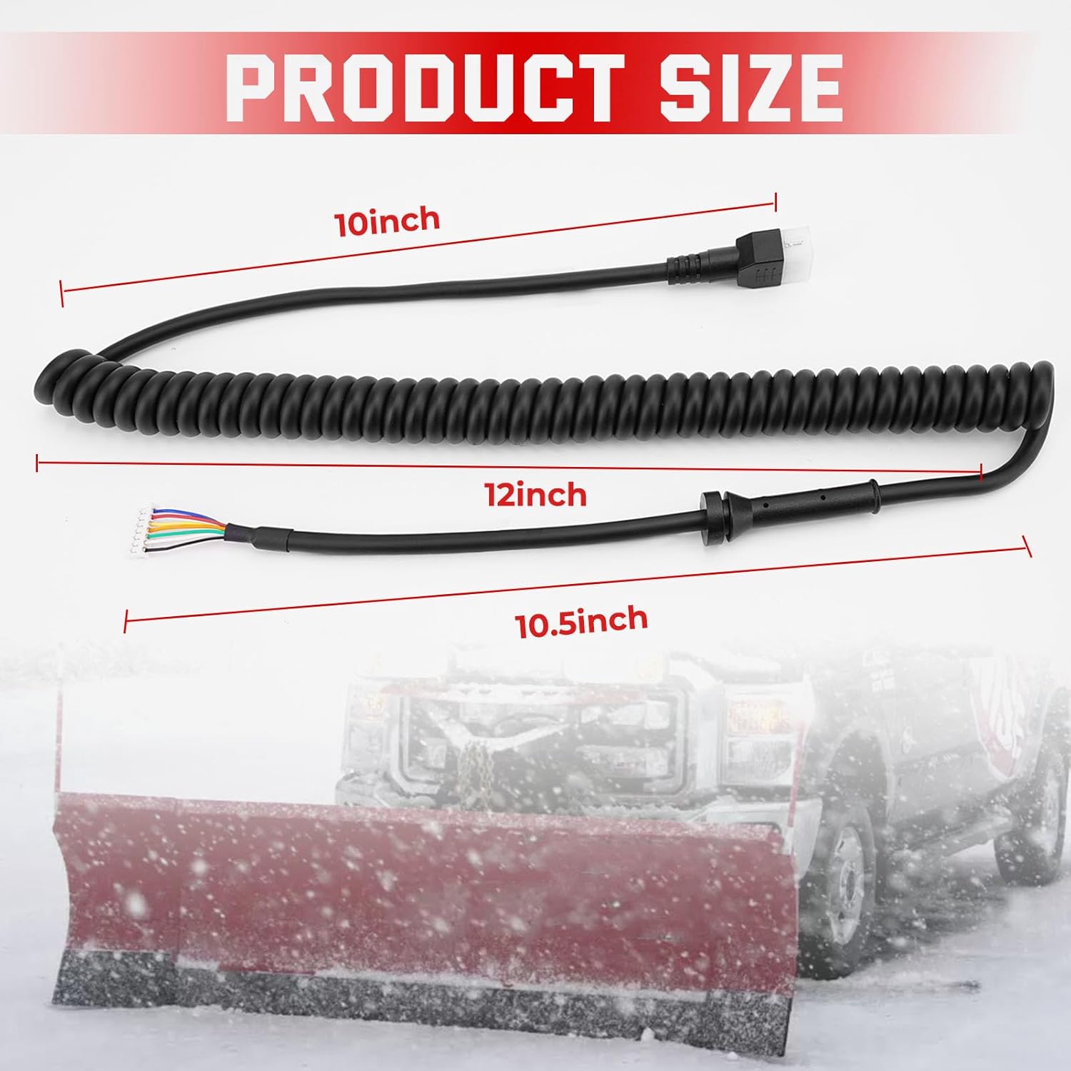 6-Pin Snow Plow Controller Cord, Replacement Control Harness for Western Fisher Handheld Straight Blade, Replaces 96437 56462 72556