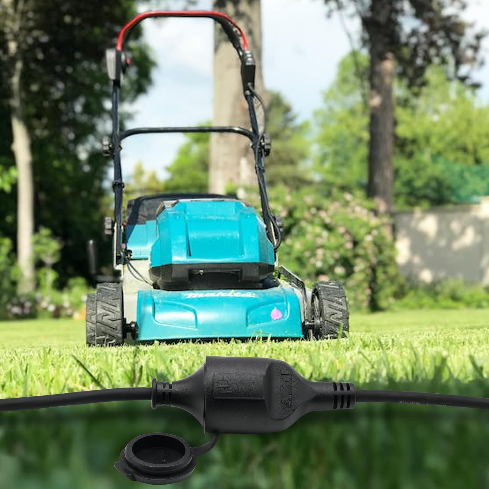 Rallonge d'extérieur de 20 m pour l'extérieur, en caoutchouc, avec fiche Schuko, IP44, 3G1,5 mm², câble électrique extérieur, avec capuchon de protection, 3500 W, noir