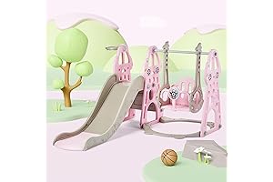 4-in-1 Kids Slide and Swing Set for Toddlers Age 1-3