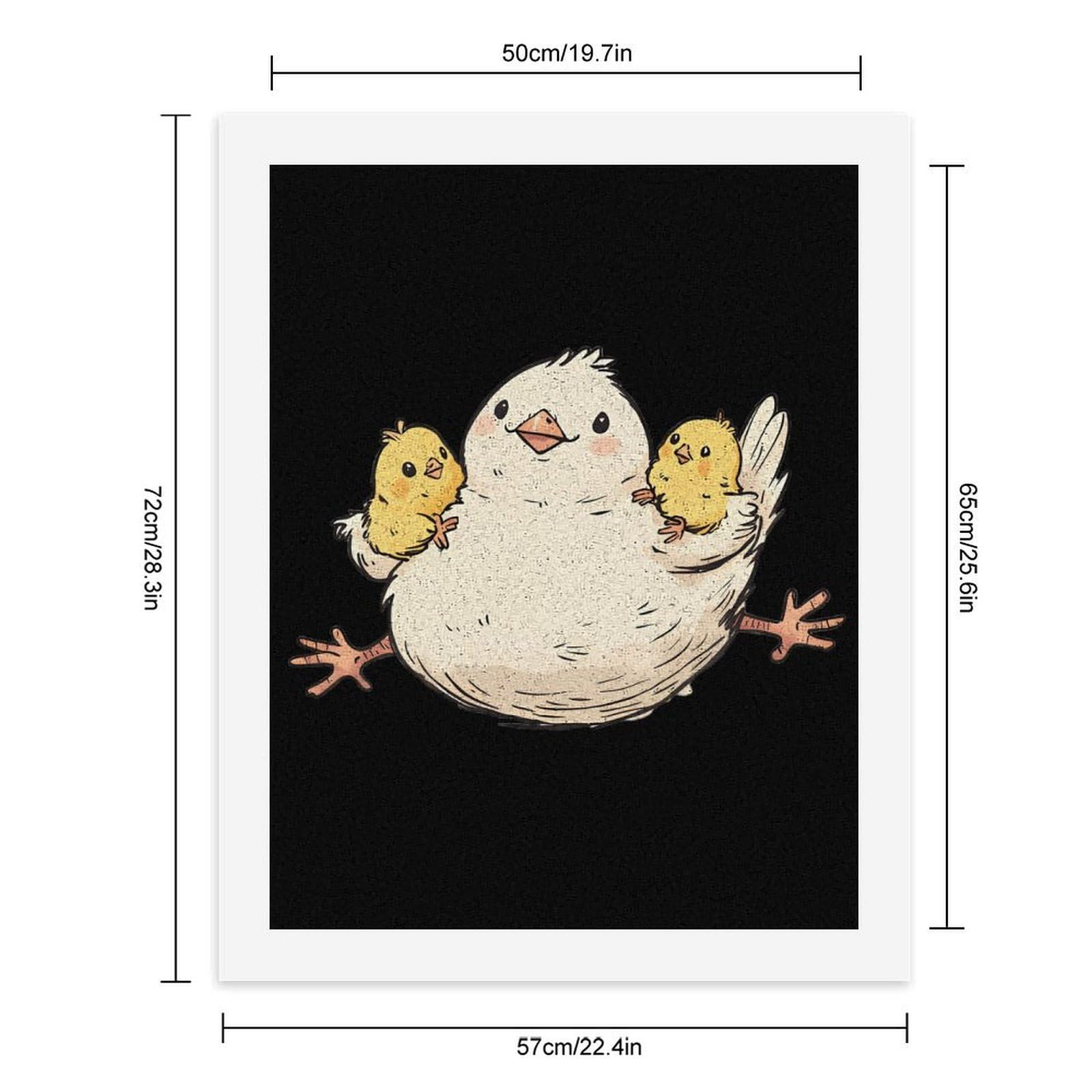 Lustiges Malen nach Zahlen für Erwachsene, Motiv: Henne und Huhn, vertikal, Baumwolle, digitales Ölgemälde, Heimdekoration, Geschenk, 65 x 50 cm