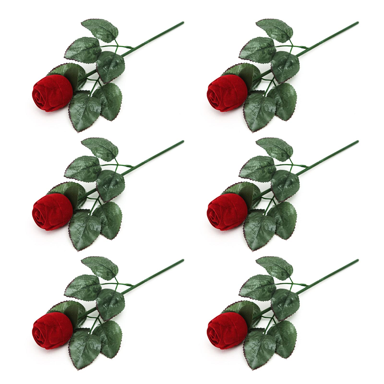 Kalttoy Multicolor 6Pcsartificial Flower Rose For Jewelry Box Wedding Case Earrings Storage Display Holder Beautiful Rose Box For Proposal