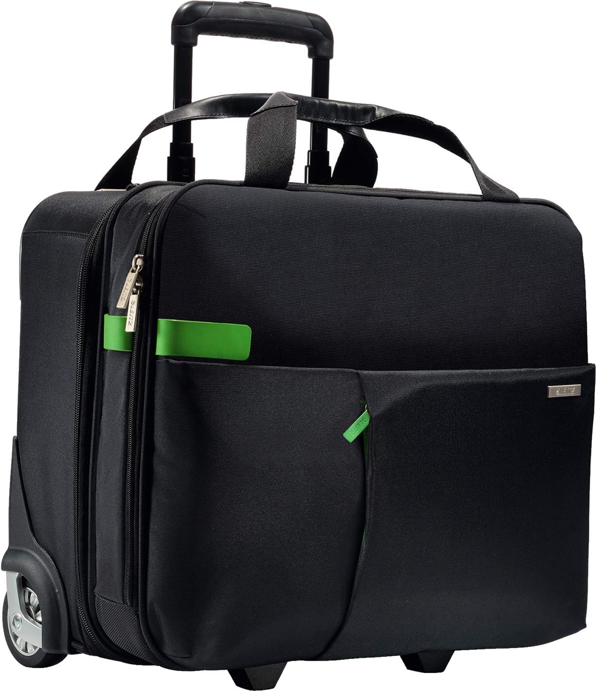 Leitz 2 Wheeled Light-Weight Hand Luggage Trolley Smart Traveller Range, Black